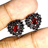 Сережки. Натуральний гранат. Срібло 925., фото 2