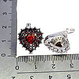 Сережки. Натуральний гранат. Срібло 925., фото 3
