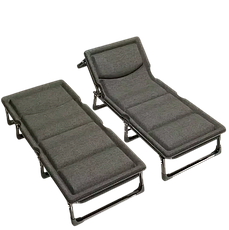 Розкладне ліжко-розкладачка LEOBRO Темно-сіре, максимальне навантаження 150 кг FB-S12