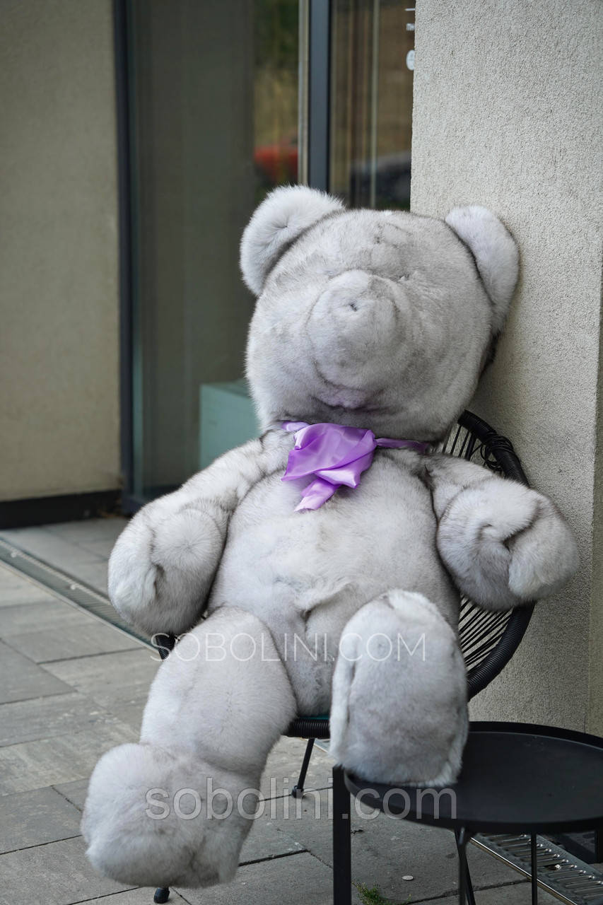 Ведмідь хутряний з песця в великому розмірі 160см, фото 1