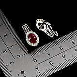Сережки. Натуральний рубін і шпінель. Срібло 925., фото 2