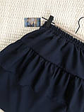 Дитяча шкільна спідниця темно синя з воланом для дівчинки. Шкільна форма 2025., фото 2