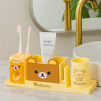 Набір для ванни Ведмедик з дозатором для пасти і склянкою