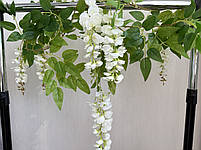 Штучна ліана гліцинії, преміум якість ( біла , 180 см ), фото 6