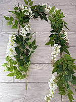 Штучна ліана гліцинії, преміум якість ( біла , 180 см ), фото 4