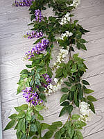 Штучна ліана гліцинії, преміум якість ( бузкова , 180 см ), фото 10