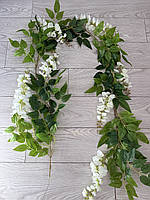 Штучна ліана гліцинії, преміум якість ( біла , 180 см ), фото 2
