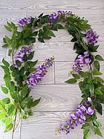 Штучна ліана гліцинії, преміум якість ( бузкова , 180 см ), фото 2