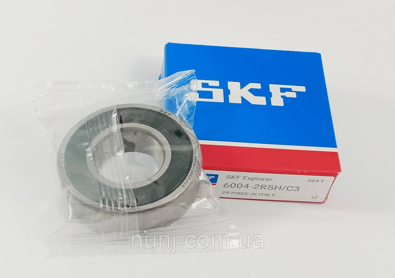 Підшипник 6004-2RS-C3 SKF (70-180104) розміри: 20*42*12 кульковий радіальний закритий, фото 1