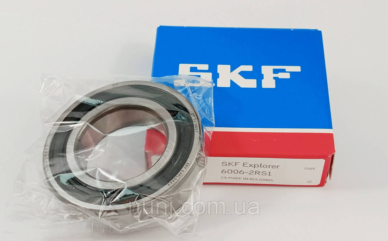 Підшипник 6006-2RS SKF (180106) розміри: 30*55*13 кульковий радіальний закритий, фото 1