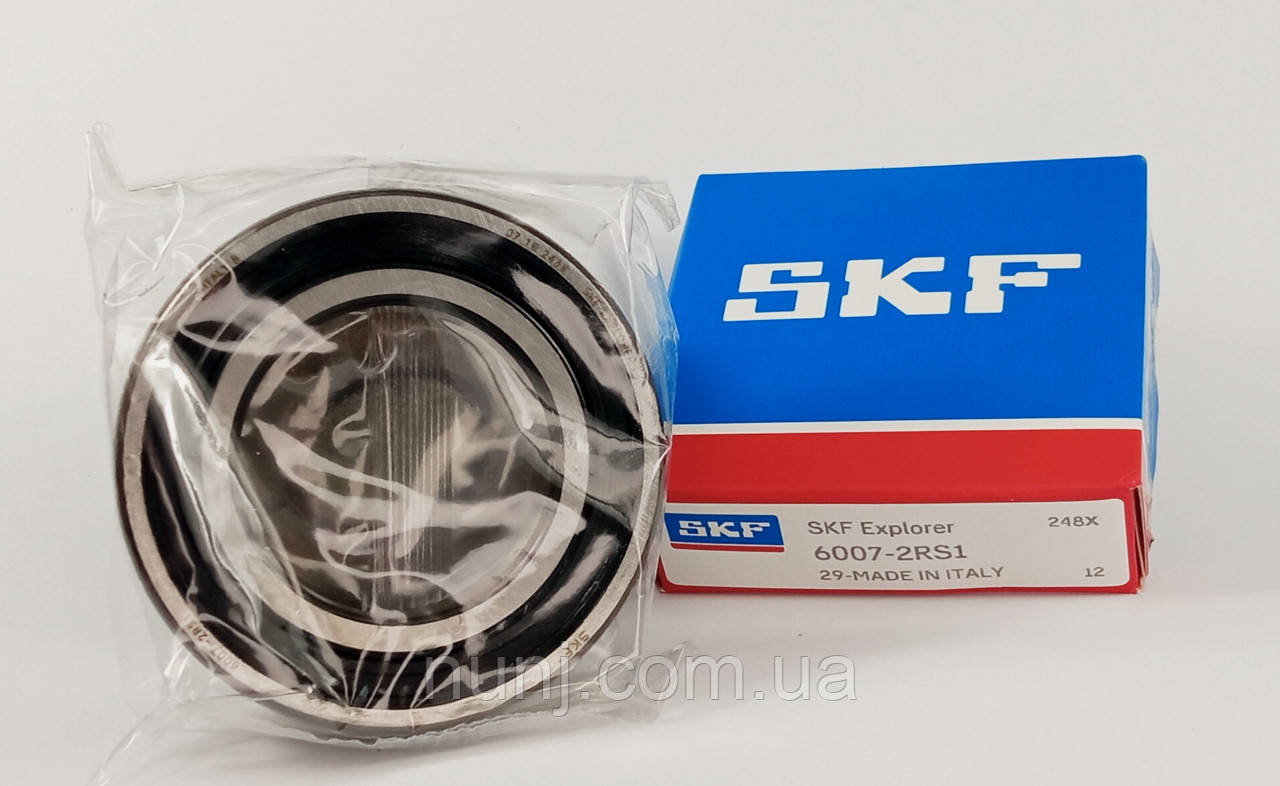 Підшипник 6007-2RS SKF (180107) розміри: 35*62*14 кульковий радіальний закритий, фото 1