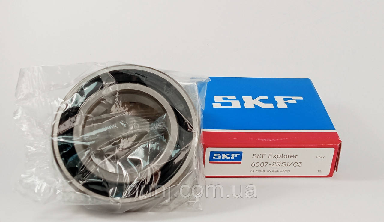 Підшипник 6007-2RS-C3 SKF (70-180107) розміри: 35*62*14 кульковий радіальний закритий, фото 1