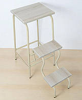 Стілець табурет складаний драбини на три щаблі слонова кістка/ аляска