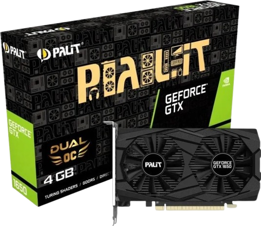 Відеокарта GeForce GTX 1650 4GB Palit Dual OC (NE51650T1BG1-1171D) Б/В