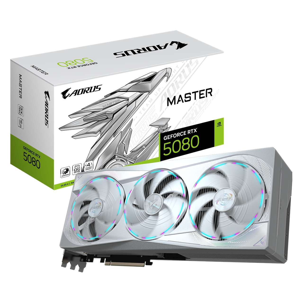 Відеокарта GeForce RTX 5080 16GB Gigabyte Aorus Master Ice (GV-N5080AORUSM ICE-16GD)