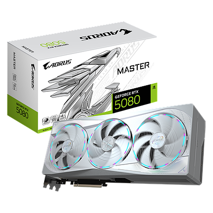 Відеокарта GeForce RTX 5080 16GB Gigabyte Aorus Master Ice (GV-N5080AORUSM ICE-16GD), фото 1
