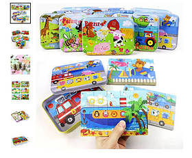 Пазли дерев'яні у металевому боксі 73264