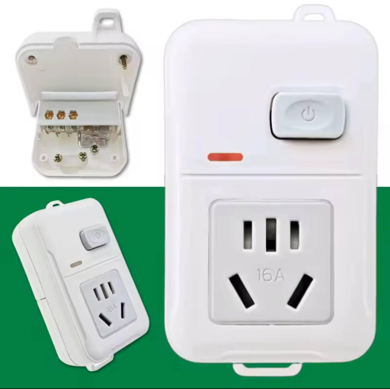 Накладна настінна «велика» китайська розетка CN 16A AC250V 4000Вт з головним вимикачем, фото 1