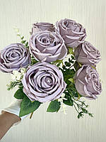 Штучний букет троянд, преміум якість ( лавандова , 45 см ), фото 8