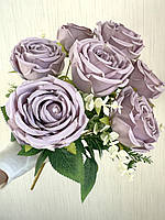 Штучний букет троянд, преміум якість ( лавандова , 45 см ), фото 6