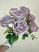 Штучний букет троянд, преміум якість ( лавандова , 45 см ), фото 3