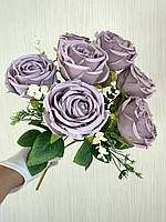 Штучний букет троянд, преміум якість ( лавандова , 45 см ), фото 2