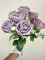 Штучний букет троянд, преміум якість ( лавандова , 45 см ), фото 4
