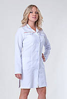 Халат для доктора медицинский женский пуговицы 40р. № 1122 полиэстер белый - Медицинская форма Хелслайф