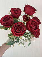 Штучний букет троянд, преміум якість ( червона , 45 см ), фото 3