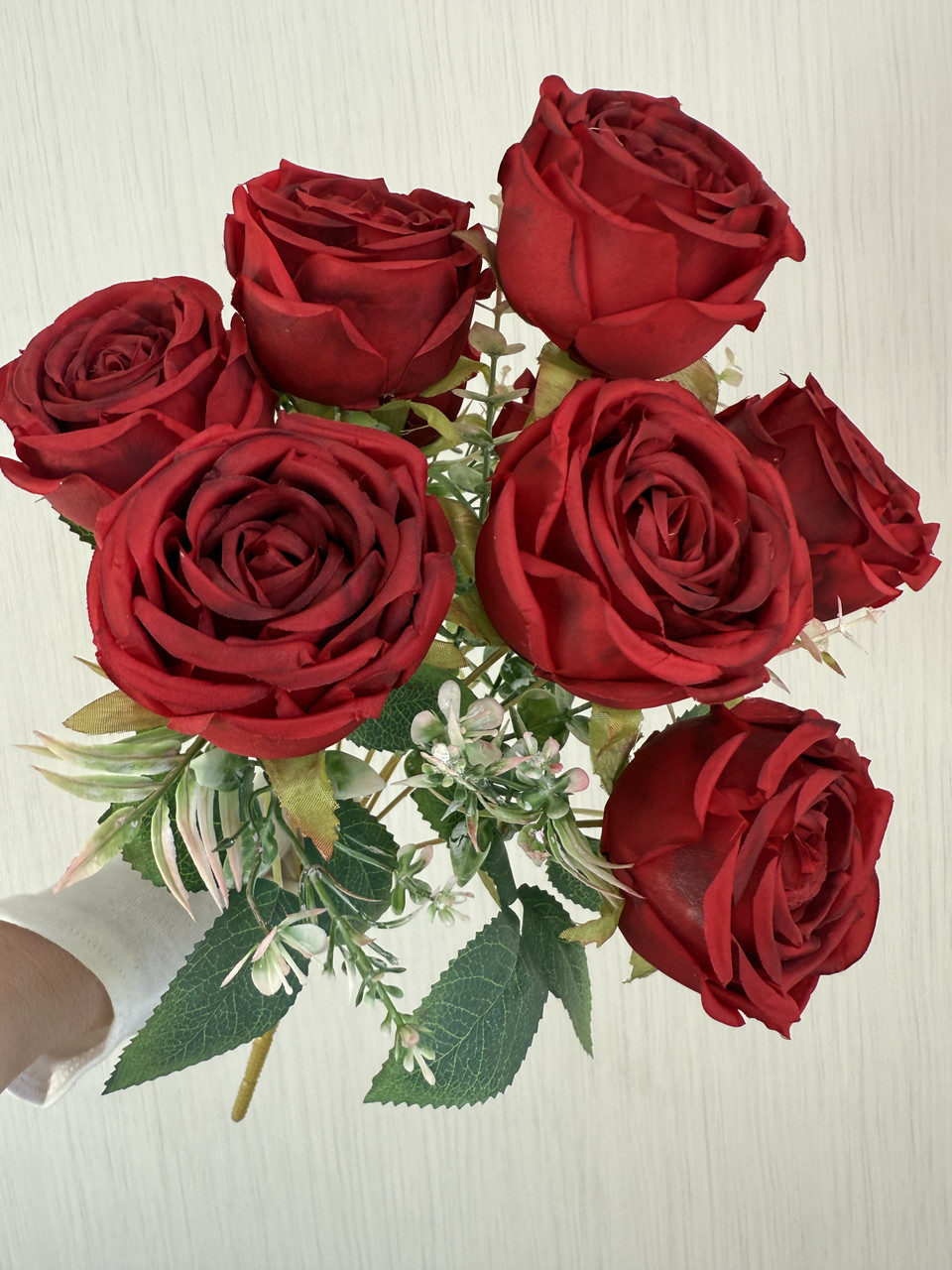 Штучний букет троянд, преміум якість ( червона , 45 см ), фото 1
