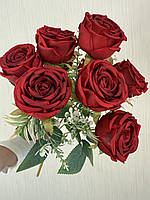 Штучний букет троянд, преміум якість ( червона , 45 см ), фото 5