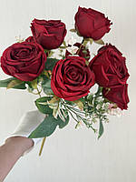 Штучний букет троянд, преміум якість ( червона , 45 см ), фото 8