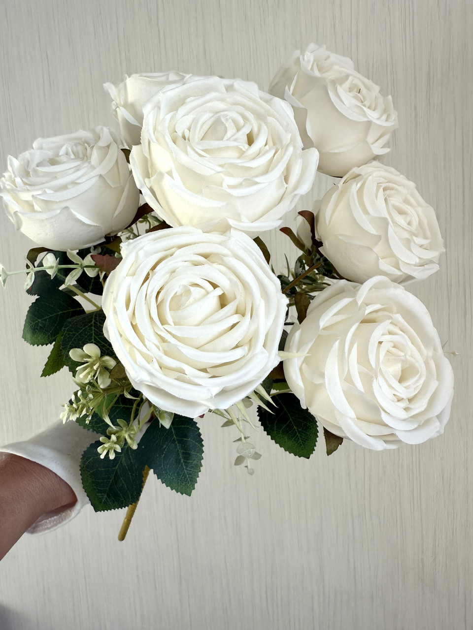 Штучний букет троянд, преміум якість ( біла , 45 см ), фото 1