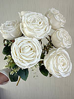 Штучний букет троянд, преміум якість ( біла , 45 см ), фото 7