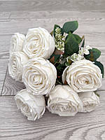 Штучний букет троянд, преміум якість ( біла , 45 см ), фото 6