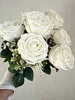 Штучний букет троянд, преміум якість ( біла , 45 см ), фото 9