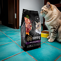 Корм  сухий для стерилізованих котів Savory, ягня та курка, 2кг