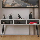 Тумба під телевізор Кентуккі Ferrum-decor 45x139x38 Чорний метал ДСП Бетон 16 мм (FRD-106727)