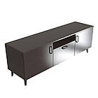 Лестер на конусних ніжках Ferrum-decor 48x139x38 Чорний метал ДСП Венге Магія 16 мм (FRD-106803)