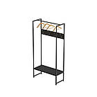 Вішалка модульна підлогова Треліс 12 180x90x38 чорний ДСП Сосна Кембра 16мм FRD-104312