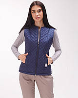 Безрукавка утеплённая молния Женева р.40-42 (40-58) Оксфорд темно-синий - Медицинская одежда Белый Халат (БХ-366-406-844)