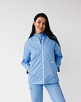 Куртка утеплена медична на блискавці Атланта р.40-42 (40-58) котон блакитний рукав довгий - Медичний одяг Білий Халат