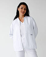 Куртка утеплена медична на блискавці Атланта р.40-42 (40-58) котон білий рукав довгий - Медичний одяг Білий Халат (БХ-522-324-842)