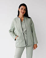 Куртка утеплена медична на блискавці Атланта р.40-42 (40-58) котон фісташковий рукав довгий - Медичний одяг Білий Халат