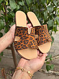 Жіночі шкіряні шльопанці відкриті на низькому ходу HM-0506, фото 9