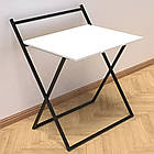 Стіл трансформер Компакт 1 Ferrum-decor 750x790x720 Чорний метал ДСП Білий 16 мм (FRD-104676)