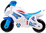 🤍Дитячий Мотоцикл каталка біговел двоколісний толокар ТехноК арт. 5125 Біло-синій, фото 2