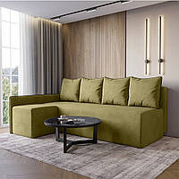 Кутовий диван ортопедичний iSmart MORRO Maxi єврокнижка 205x149 см (матрац Light) оливковий Laura 27 (ISM-051344)