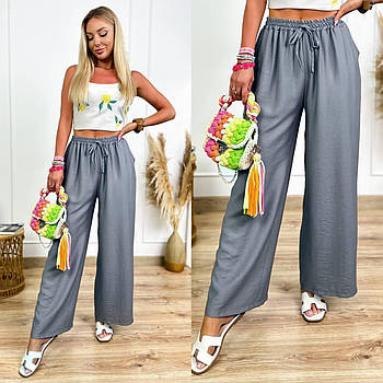 Штани жіночі літні з креп-жатки вільного крою рр.42-44; 46-48; 50-52; 54-56