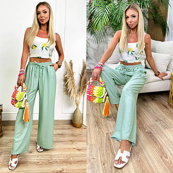 Штани жіночі літні з креп-жатки вільного крою рр.42-44; 46-48; 50-52; 54-56